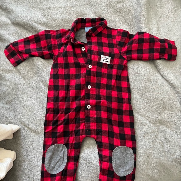 Good Lad Red and Black Plaid Onesie - Picture 1 of 3